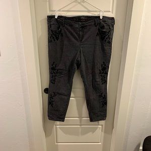 Torrid Embroidered Boyfriend Black Jeans, 26 reg